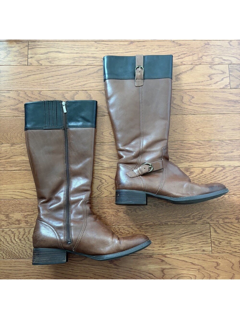 Ariat York Women’s 11B Leather Tall Riding Boots Brown Equestrian Buckle Western